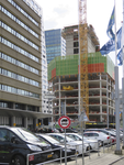 907532 Gezicht op de bouw van het World Trade Center Utrecht op het Jaarbeursplein te Utrecht, van bij het NH-Hotel ...